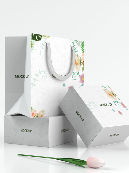 原创3D手提袋纸盒样机样机素材免费下载 千图样机